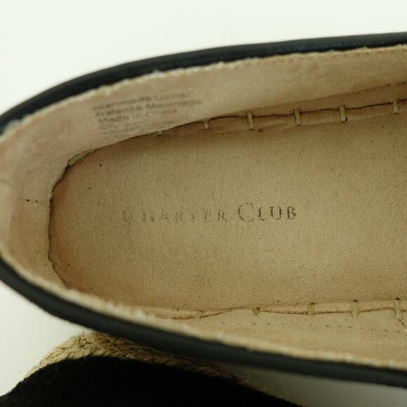 Charter Club Womens Jonii Espadrille Platform Flats Round Toe Black Size 6.5M - Picture 6 of 8